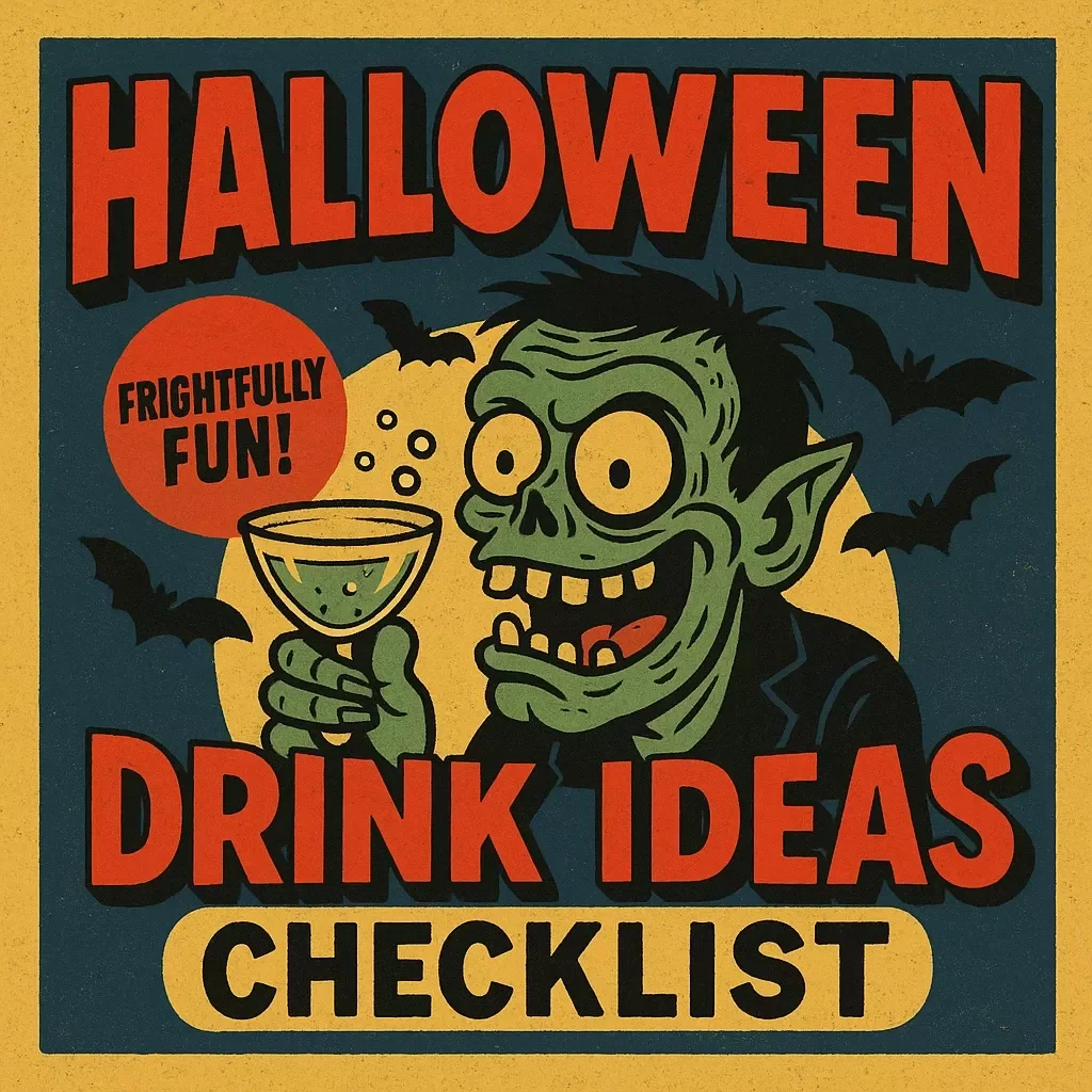 Halloween Drink Ideas Checklist | Spooky Party Drink Planner | Festive Halloween Beverage Ideas | Digital Download
