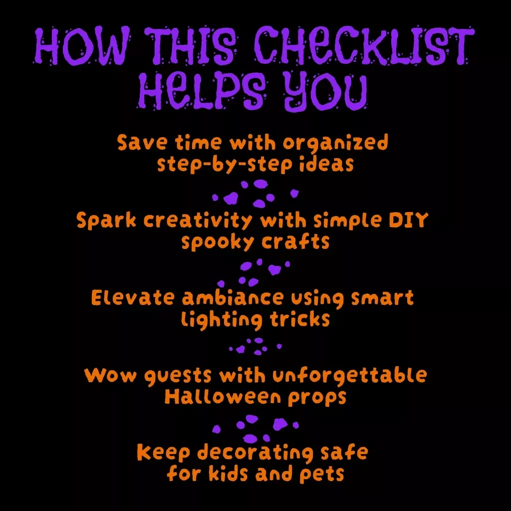 Indoor Halloween Decorations Checklist | Printable Digital Download | DIY Spooky Home Décor Guide