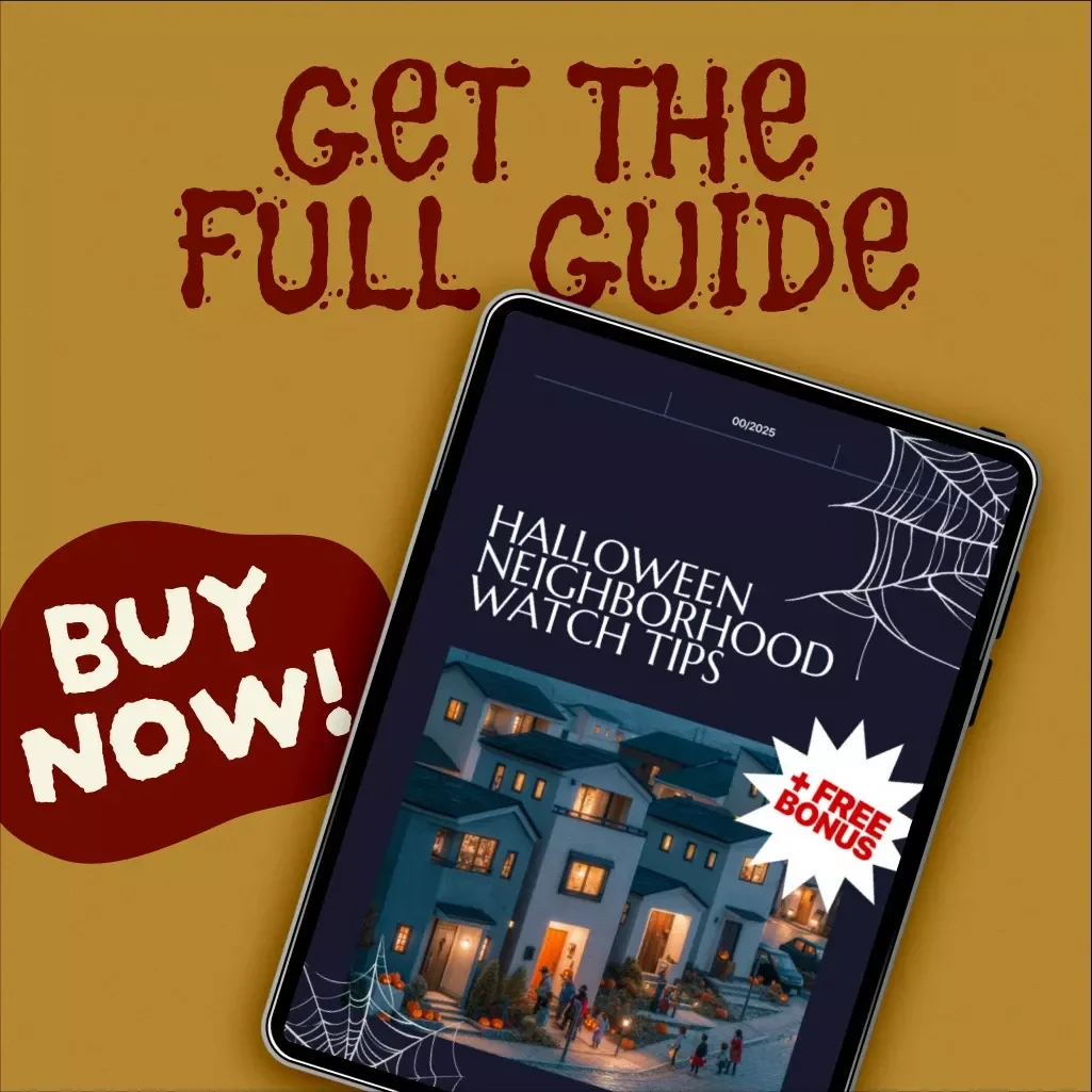 Halloween Neighborhood Watch Tips | Safety Guide for Families, Communities & Patrol Planning | Digital Download eBook