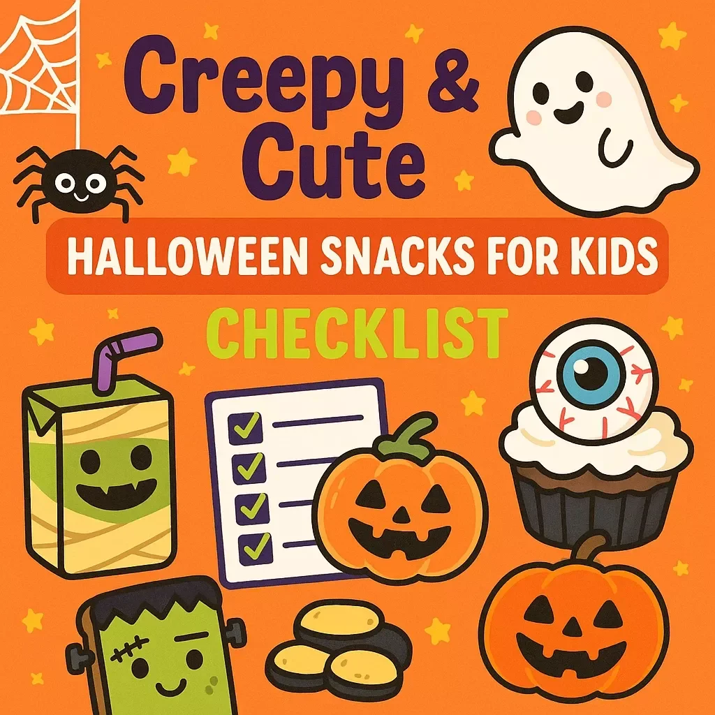 Creepy & Cute: Halloween Snacks for Kids Checklist | Easy Halloween Snacks for Adults & Kids | Printable Digital Download