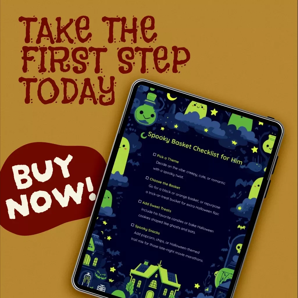 Spooky Basket Checklist for Him | Halloween Gift Ideas | Digital Download Guide, eBook & Printable Checklist for Boyfriend, Husband or Partner
