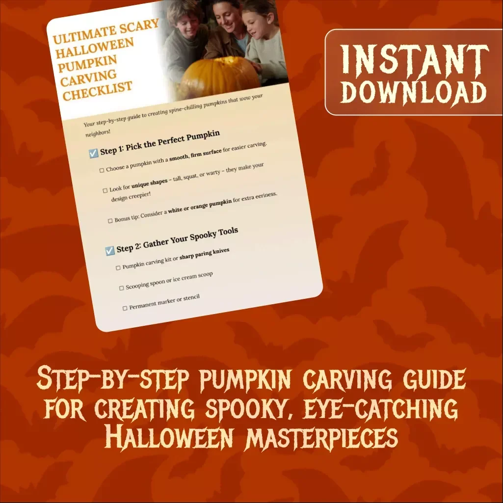 Ultimate Scary Halloween Pumpkin Carving Checklist | Digital Download Guide, eBook & Printable for DIY Jack-O’-Lanterns, Spooky Halloween Decor & Party Fun