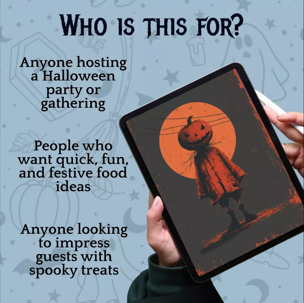 Scary Halloween Food Ideas Checklist | Printable Digital Download | Spooky Party Recipes, Creepy Treats & Halloween Decorations Guide