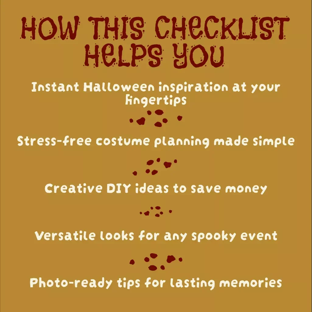 Spooktacular Halloween Costume Checklist for Women: Scary & Stunning Ideas! | Printable Digital Download, eBook & Guide for DIY Halloween Costumes