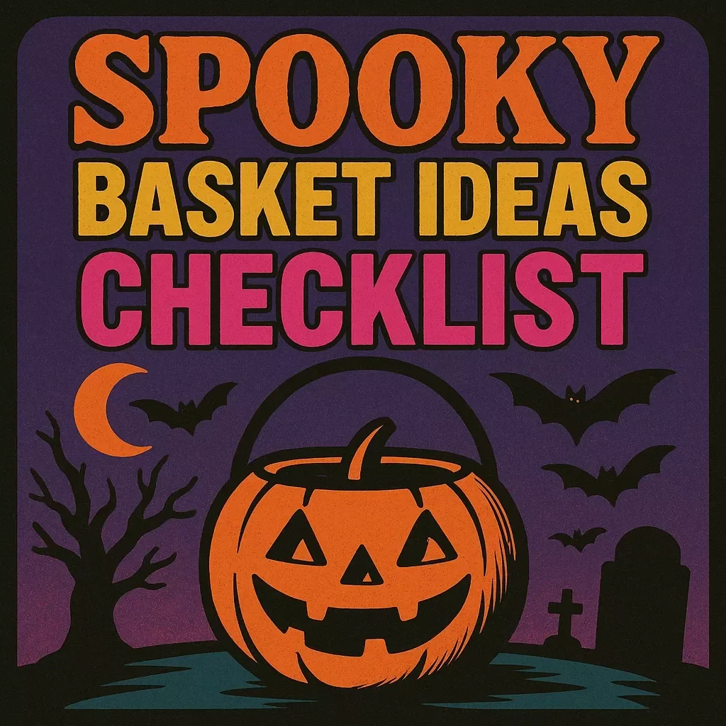 Spooky Basket Ideas Checklist | Halloween Gift Basket Inspiration | Digital Download