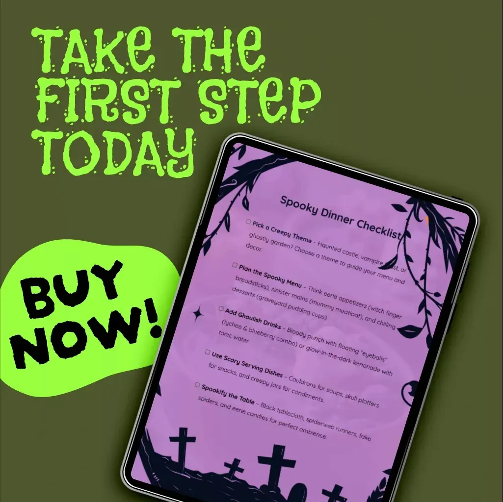 Spooky Dinner Checklist | Halloween Party Planning Guide, Haunted Dinner Party Ideas, Digital Download, Printable eBook for Entertaining