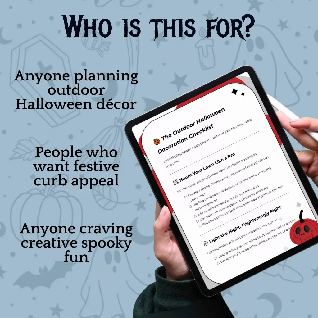 The Outdoor Halloween Decoration Checklist | Printable Digital Download for Spooky Yard & Porch Decor | Ultimate Outdoor Halloween Decorations Planner