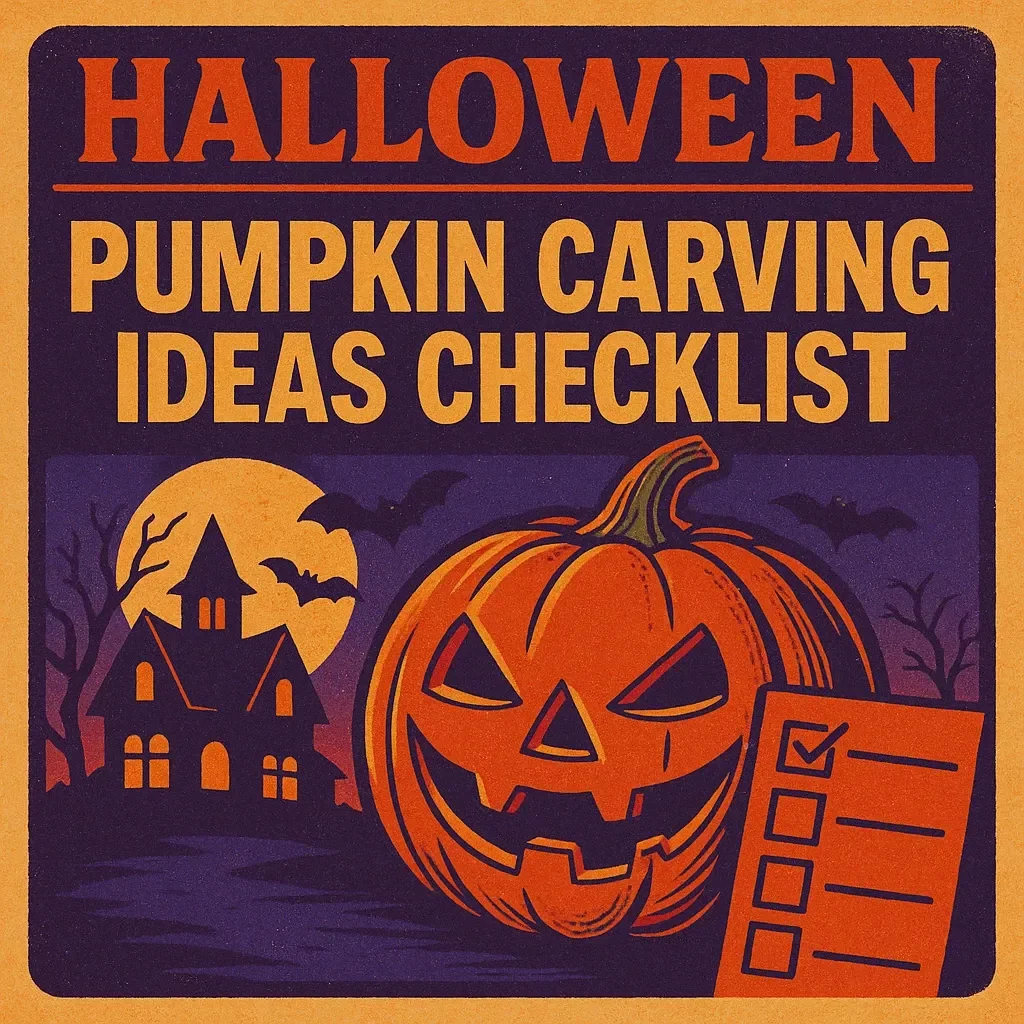 Pumpkin Carving Ideas Checklist – Fun Halloween Pumpkin Carving Ideas, Patterns & Techniques for Families and Creators