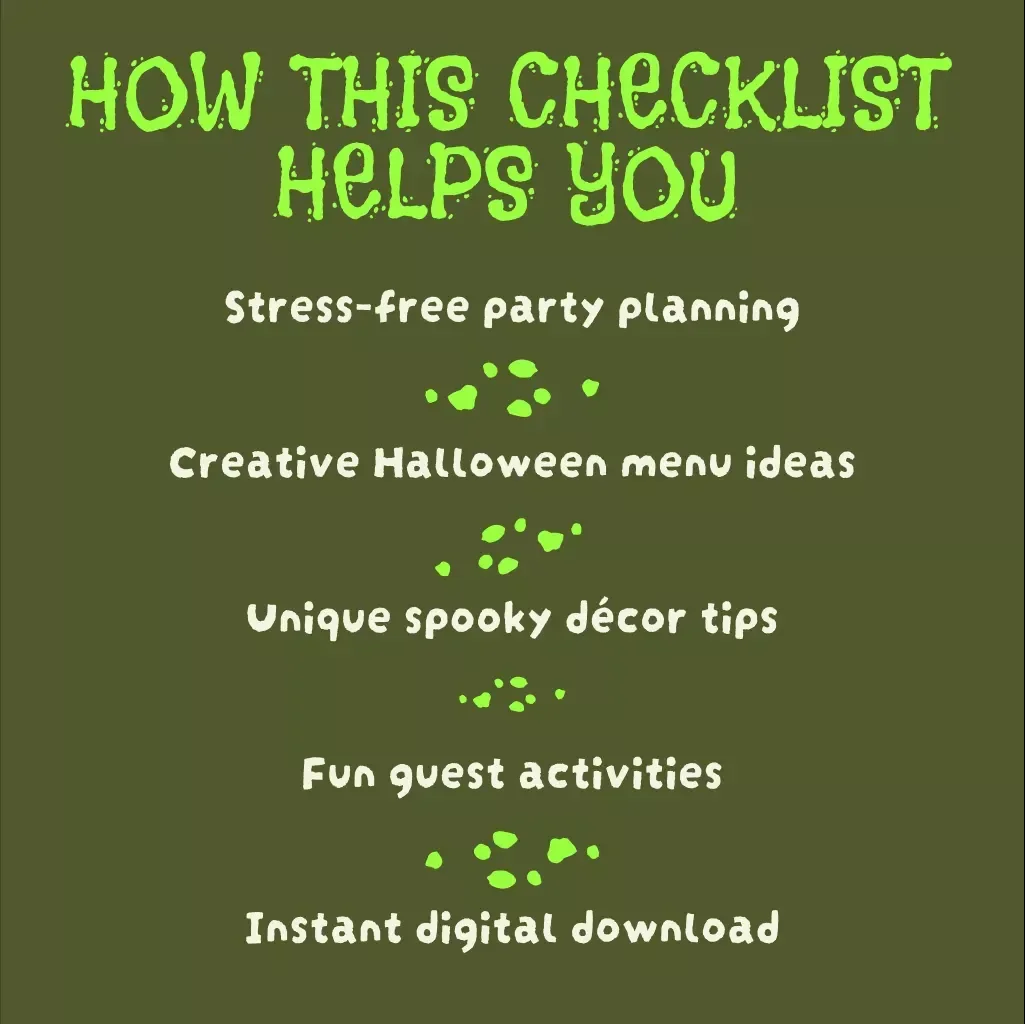 Spooky Dinner Checklist | Halloween Party Planning Guide, Haunted Dinner Party Ideas, Digital Download, Printable eBook for Entertaining