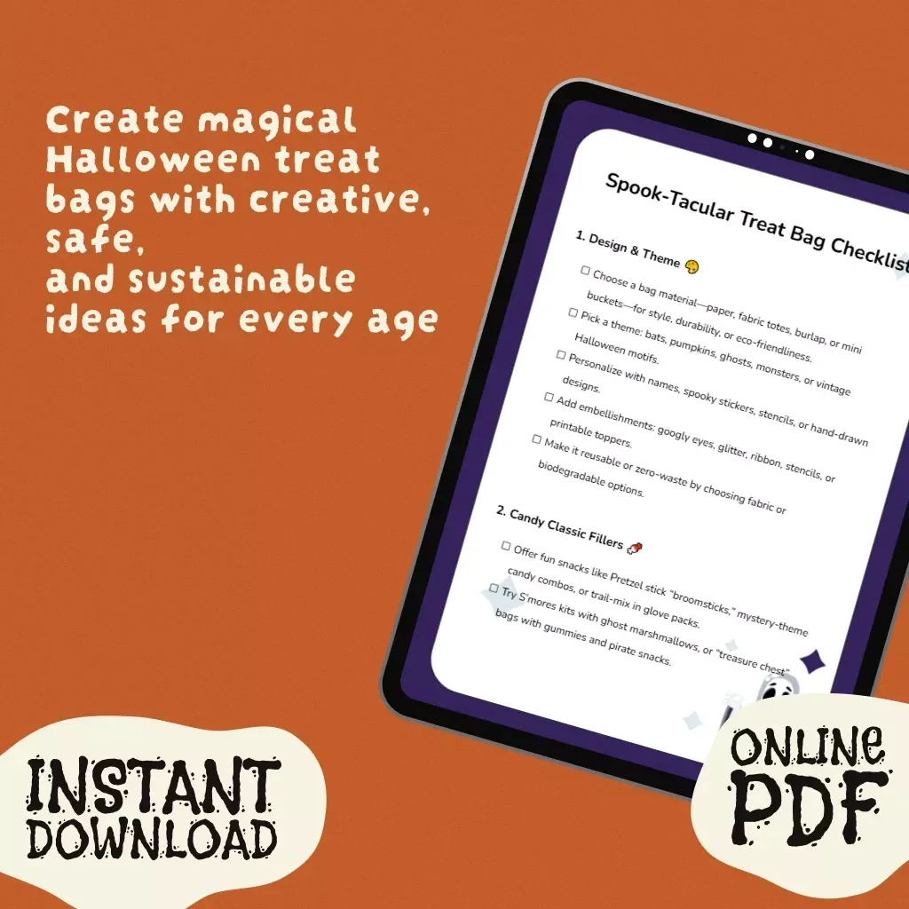 Spook-Tacular Treat Bag Checklist | Halloween Treat Bags Ideas | DIY Party Favor Guide for Kids, Classrooms & Events (Digital Download)