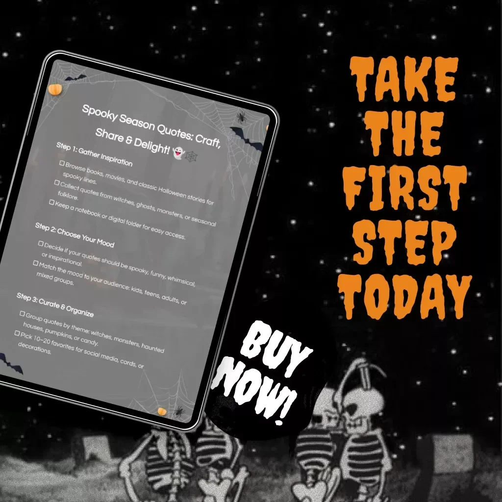 Spooky Season Quotes: Craft, Share & Delight | Halloween Quote Checklist for DIY Crafts, Social Media & Decor