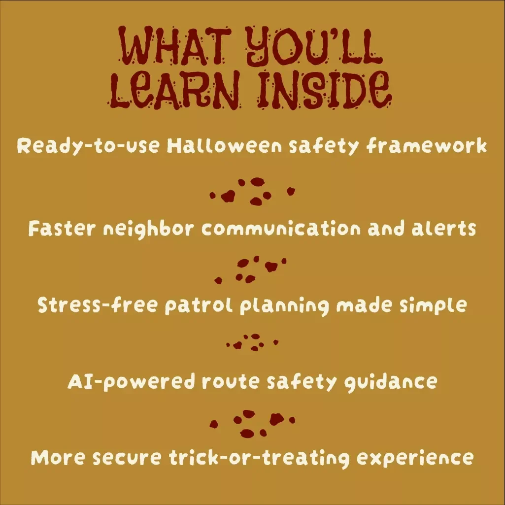 Halloween Neighborhood Watch Tips | Safety Guide for Families, Communities & Patrol Planning | Digital Download eBook