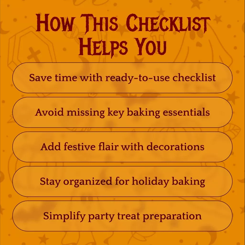 Spooktacular Halloween Baking Ingredient Checklist | Digital Download Guide | How to Build a Halloween Baking Ingredient Checklist for Festive Treats