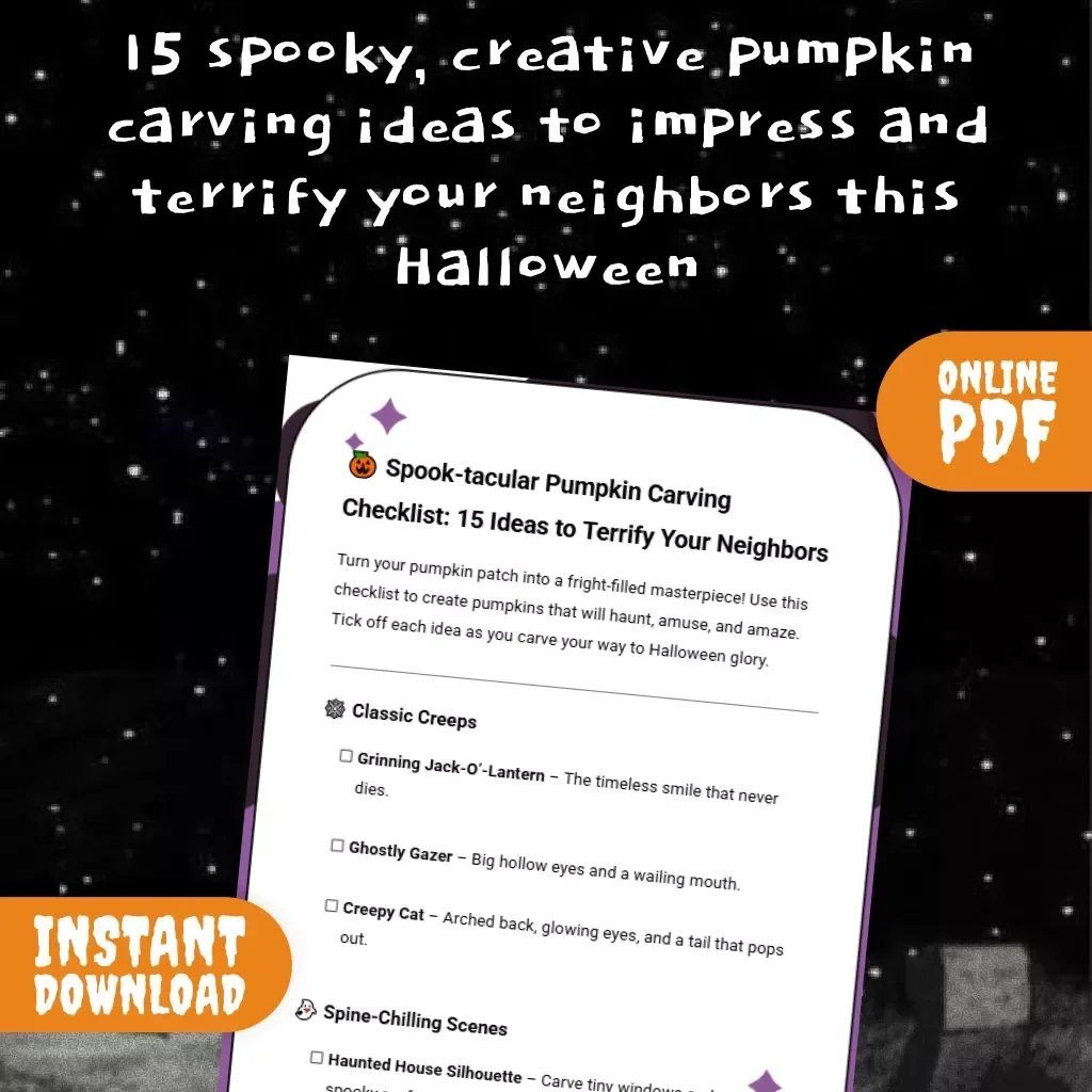 Spook-tacular Pumpkin Carving Checklist: 15 Ideas to Terrify Your Neighbors – Scary Pumpkin Carving Ideas for Halloween Fun