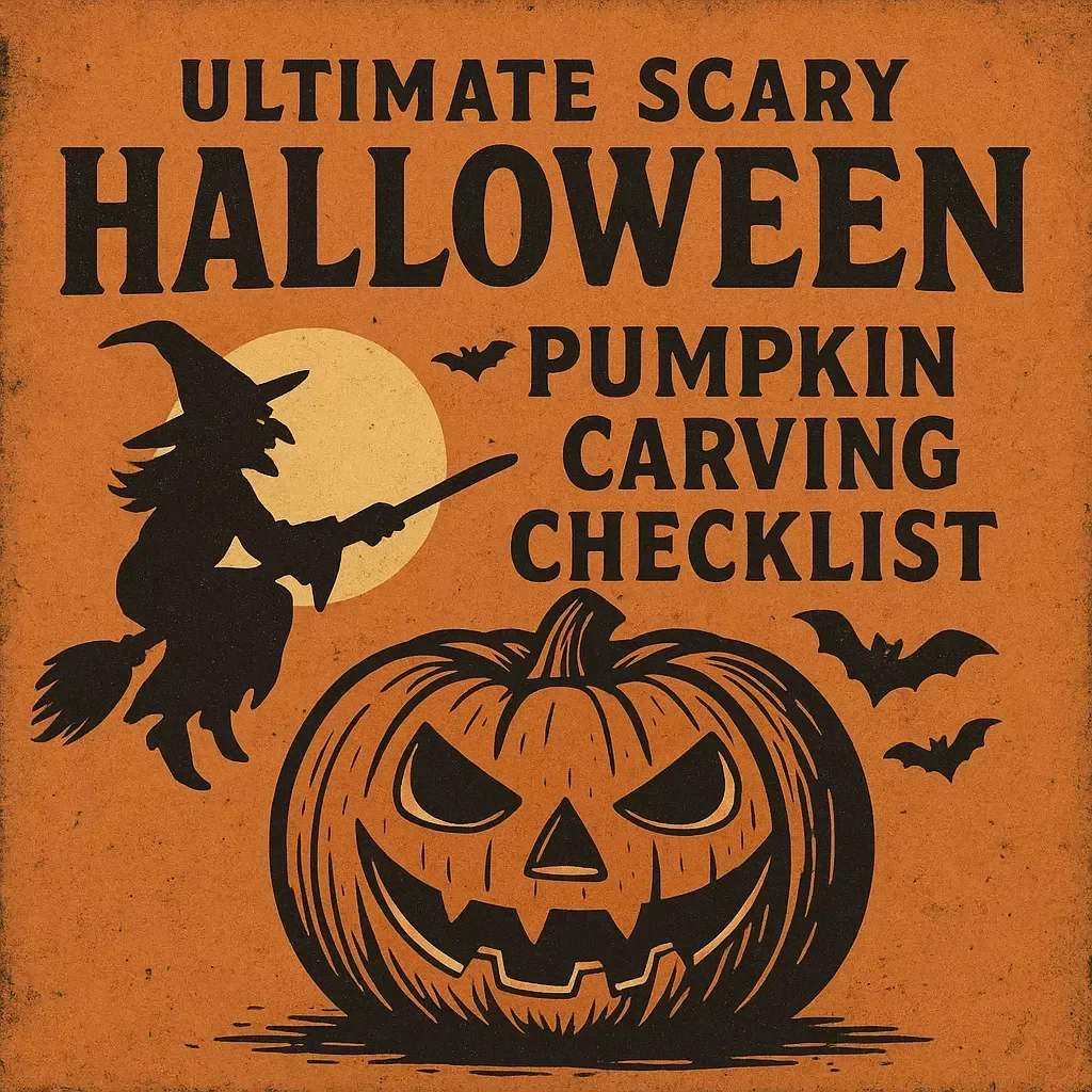Ultimate Scary Halloween Pumpkin Carving Checklist | Digital Download Guide, eBook & Printable for DIY Jack-O’-Lanterns, Spooky Halloween Decor & Party Fun