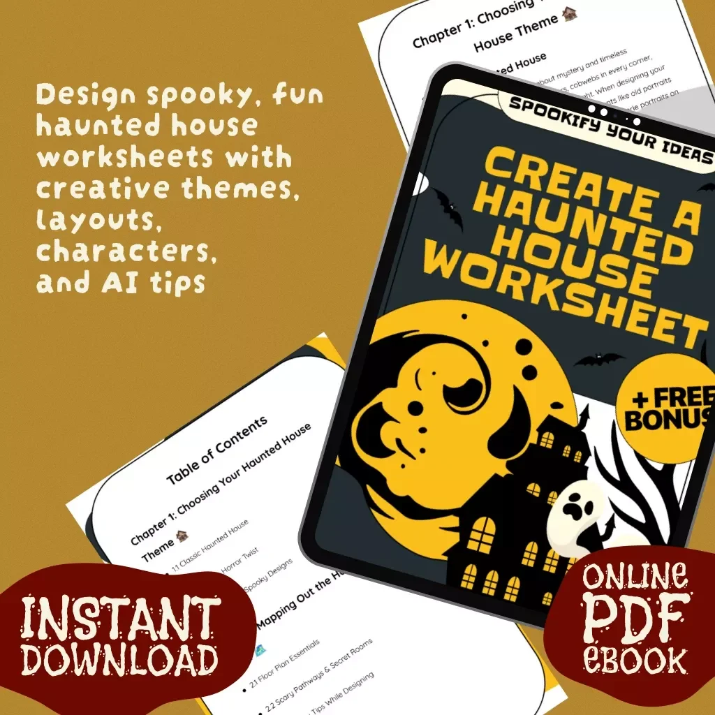 Spookify Your Ideas: Create a Haunted House Worksheet | Halloween eBook | How to Make a Haunted House Worksheet | DIY Costume & Party Planning Guide
