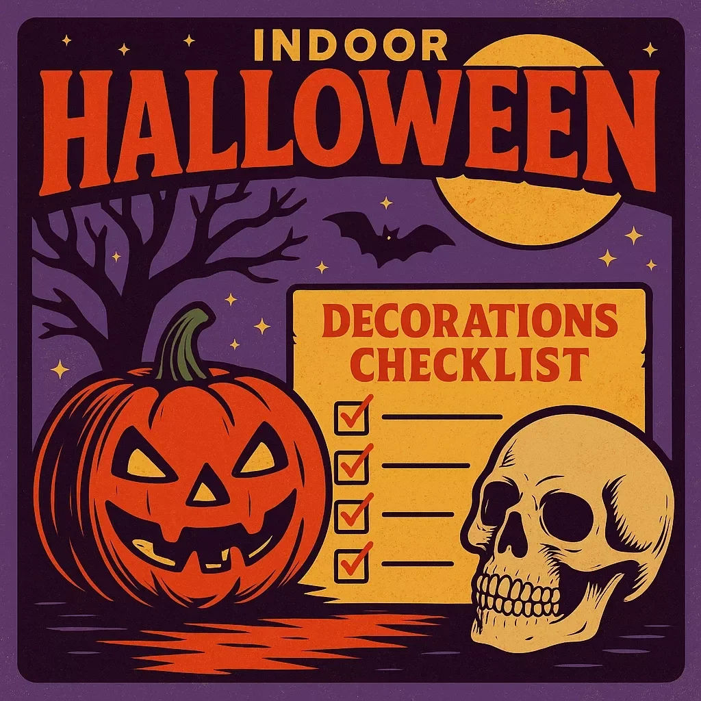 Indoor Halloween Decorations Checklist | Printable Digital Download | DIY Spooky Home Décor Guide