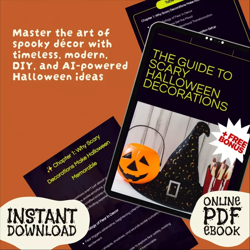 The Guide to Scary Halloween Decorations | Spooky eBook for Haunted House Ideas, DIY Halloween Props, Horror Lighting & AI Haunted Setup Planner