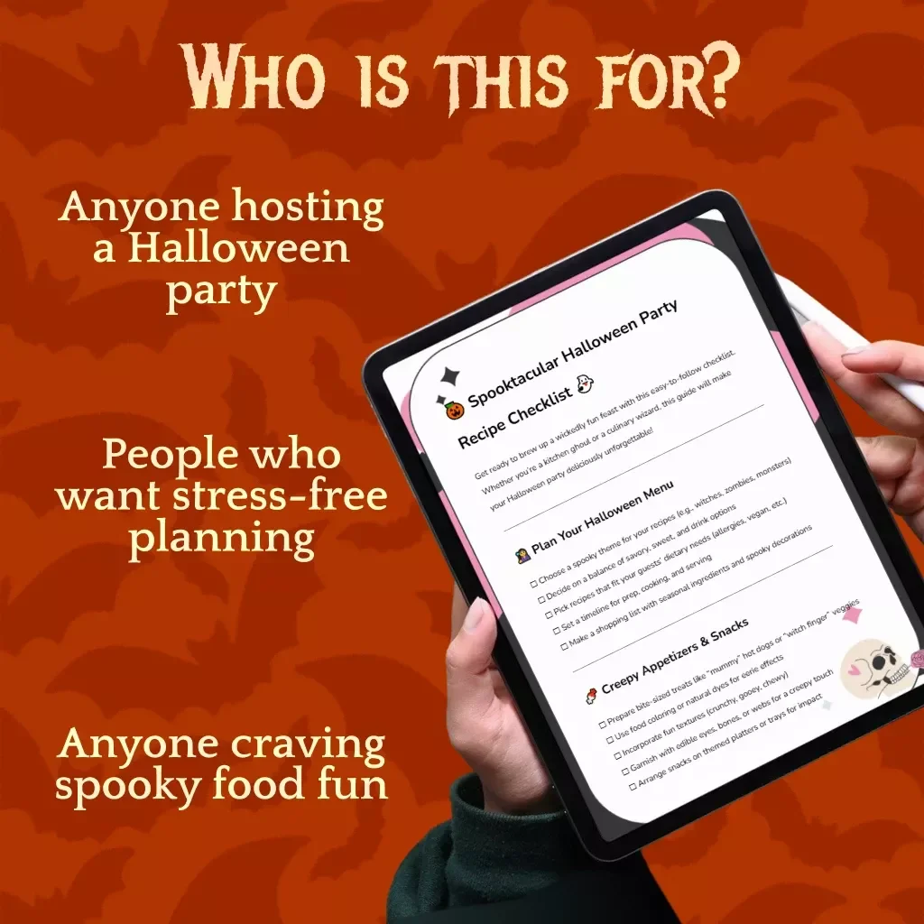 Spooktacular Halloween Party Recipe Checklist | Printable Halloween Recipes for Parties Planner | Digital Download