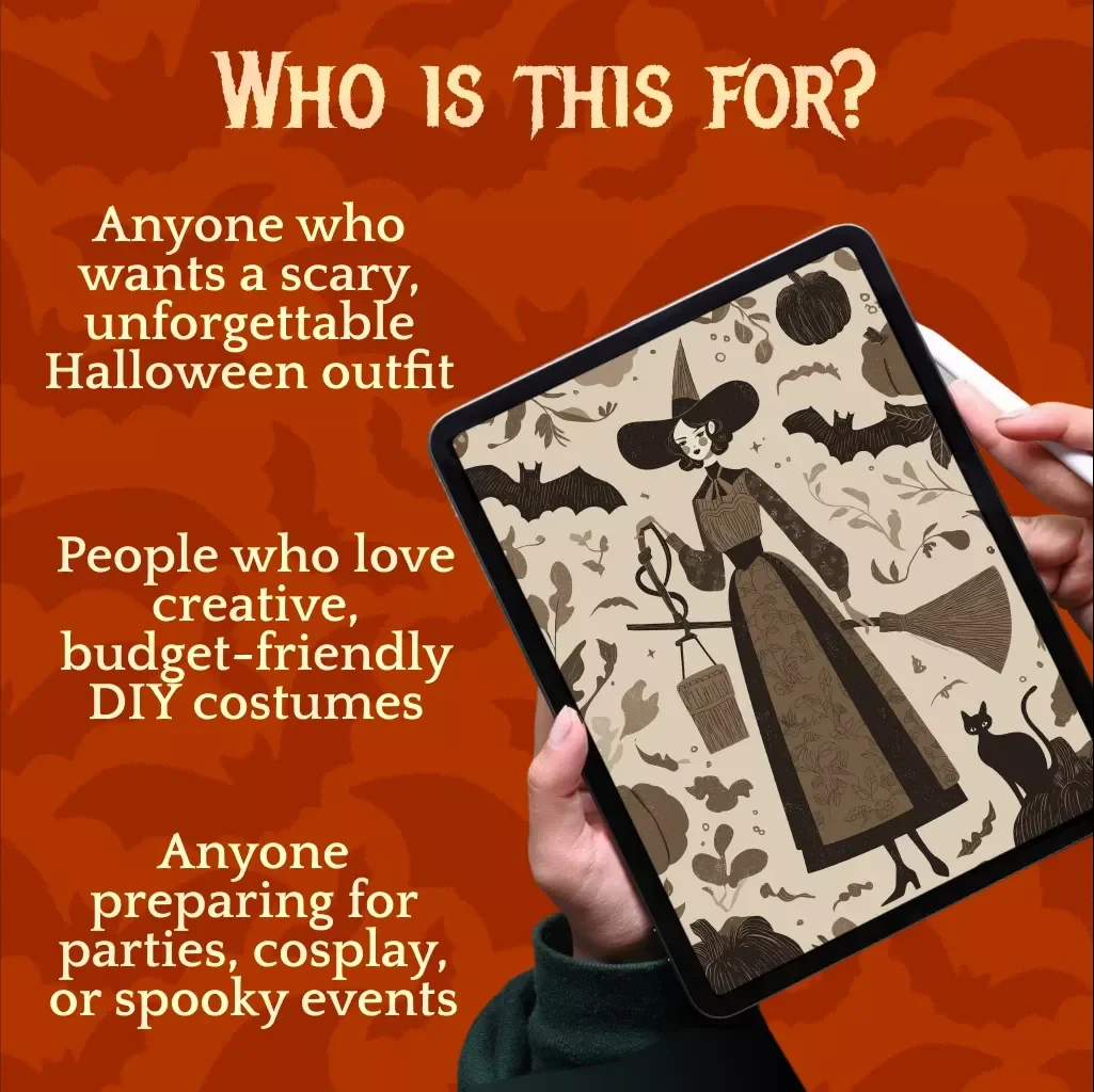 Scary Halloween Outfits Checklist | Digital Download Guide for Creepy, Eerie & Terrifying Costume Ideas, DIY Horror Looks & Spooky Party Prep