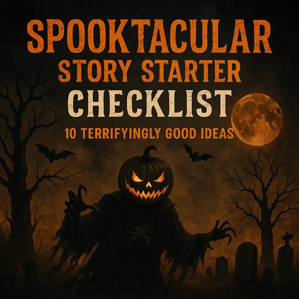 Spooktacular Story Starter Checklist: 10 Terrifyingly Good Ideas | Scary Story Ideas Writing Prompt Digital Download for Horror Writers