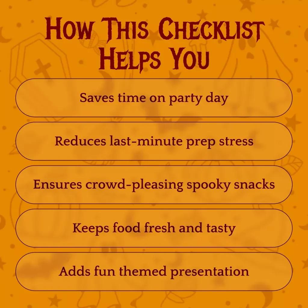Make-Ahead Halloween Party Appetizers Checklist | Printable Digital Download for Spooky Party Planning, Easy Make-Ahead Halloween Party Appetizers Ideas