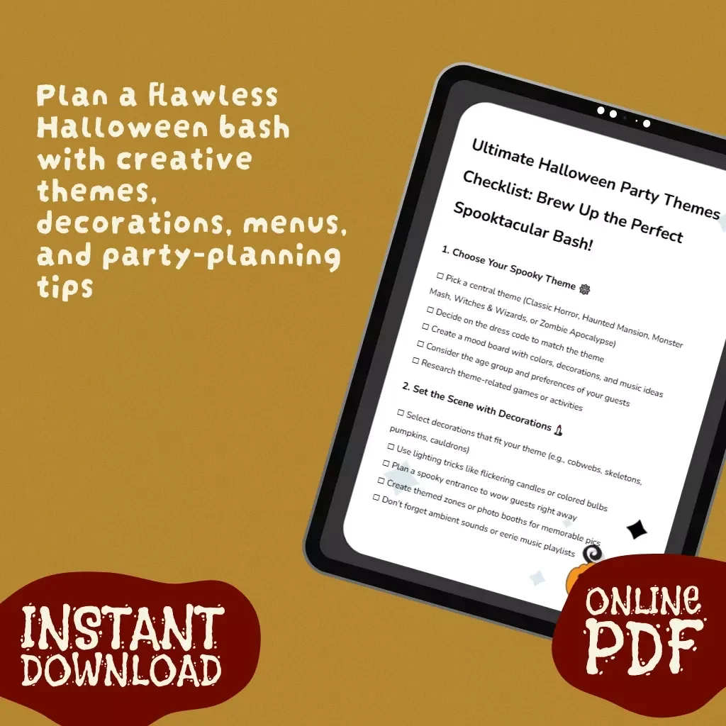 Ultimate Halloween Party Themes Checklist: Brew Up the Perfect Spooktacular Bash | Halloween Party Themes Digital Download, Party Planning Guide, Printable Checklist for Hosting