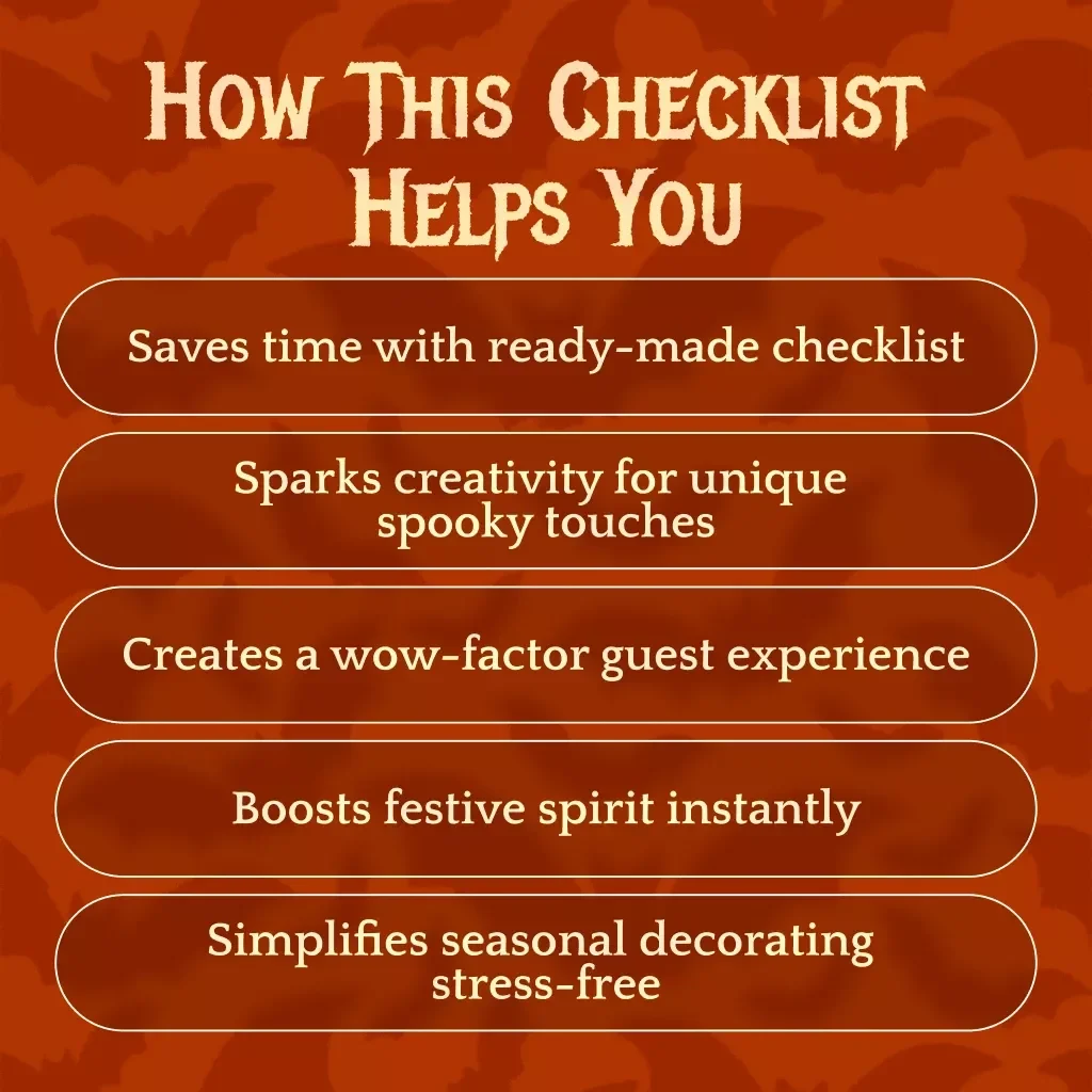 Halloween Bathroom Decor Checklist | Spooky Bathroom Makeover Guide | Printable Halloween Bathroom Decor Planner