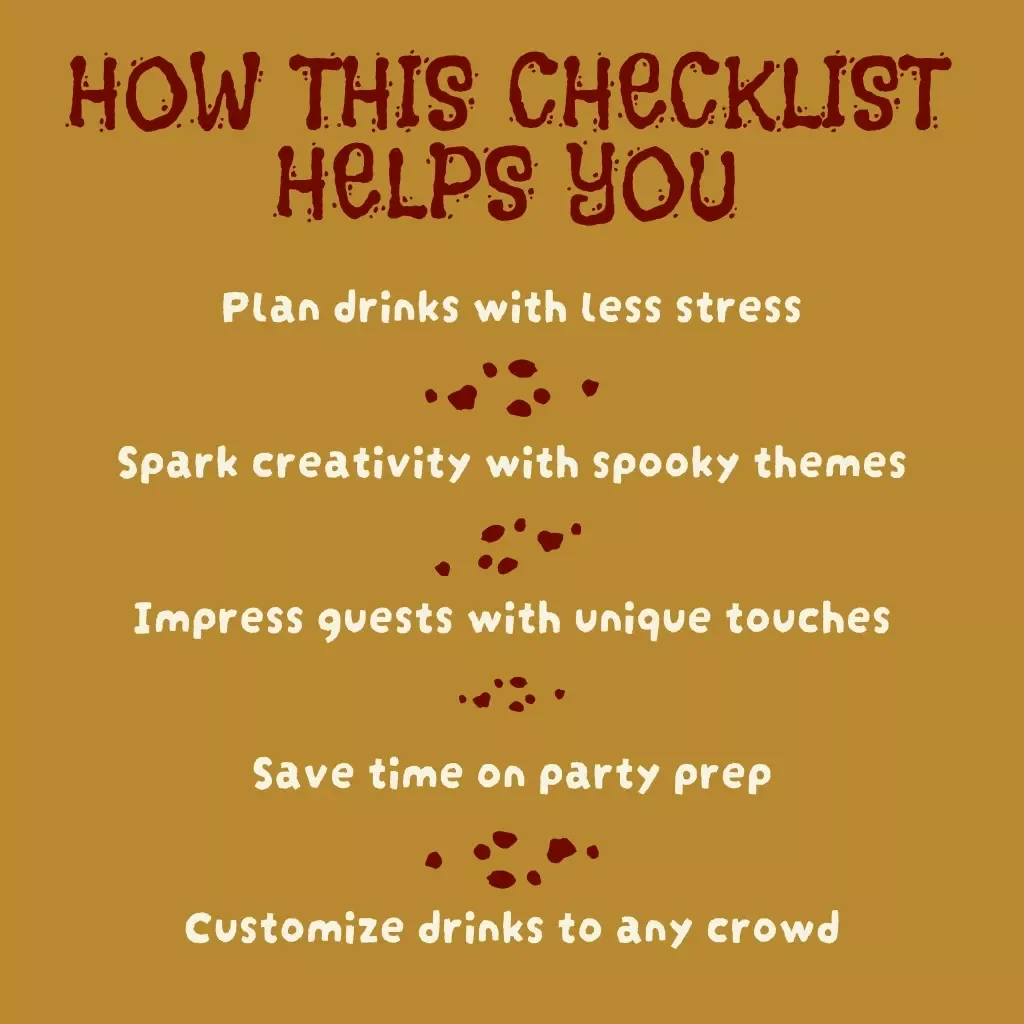 Halloween Drink Ideas Checklist | Spooky Party Drink Planner | Festive Halloween Beverage Ideas | Digital Download