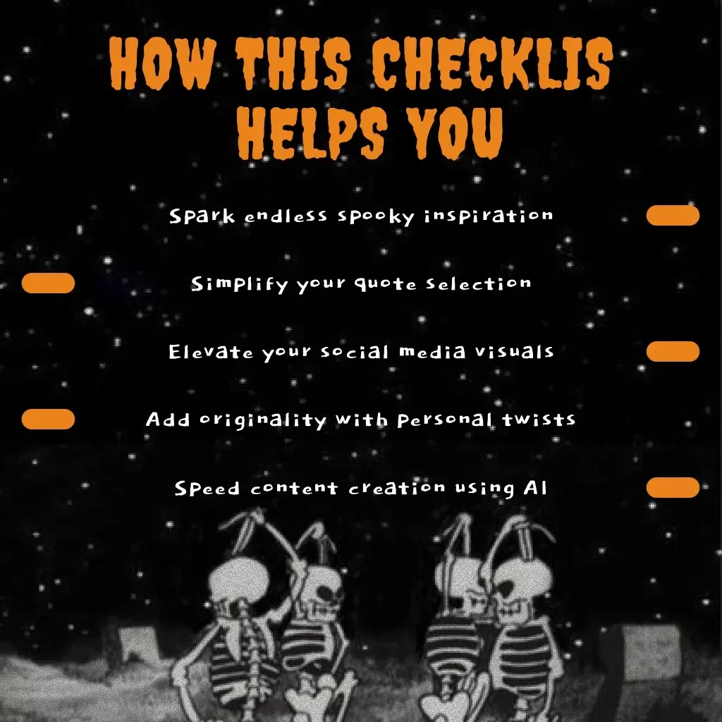 Spooky Season Quotes: Craft, Share & Delight | Halloween Quote Checklist for DIY Crafts, Social Media & Decor