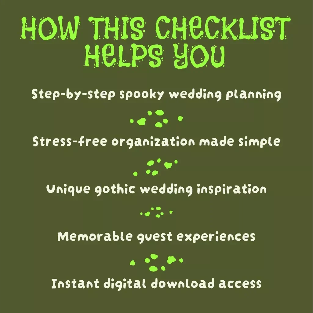 The Ultimate Spooky Wedding Checklist: Make Your “I Do” a Boo-tiful Affair | Halloween Wedding Planning Guide | Gothic Wedding eBook | Digital Download
