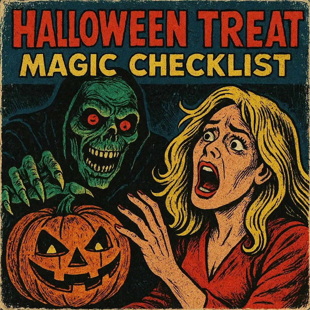 Halloween Treat Magic Checklist | Fun Halloween Treat Ideas | Printable Digital Download for Party Snacks, Classroom Treats & DIY Spooky Recipes