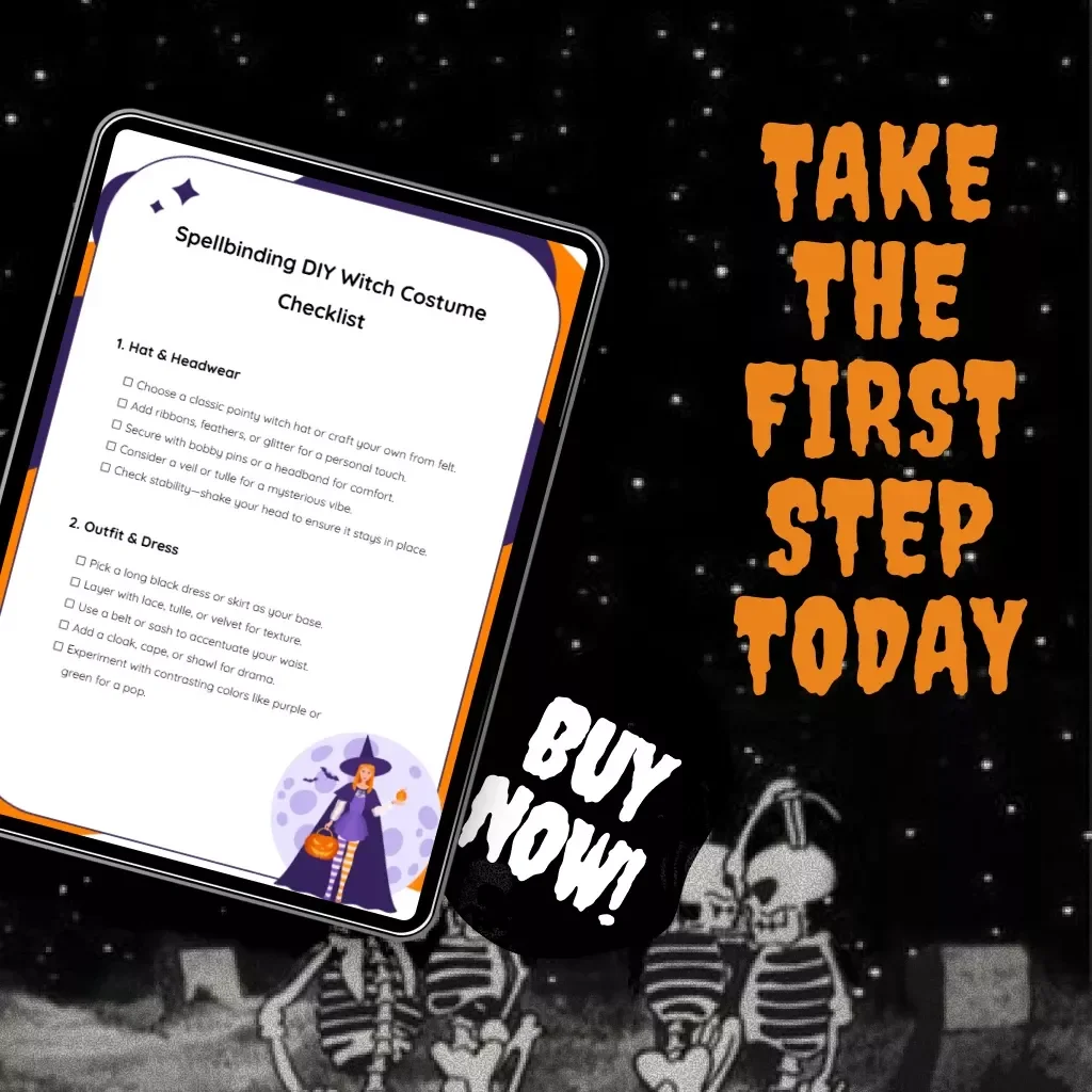 Spellbinding DIY Witch Costume Checklist | Printable Witch Costume Checklist for DIYers | Halloween Costume Planning Guide (Digital Download)
