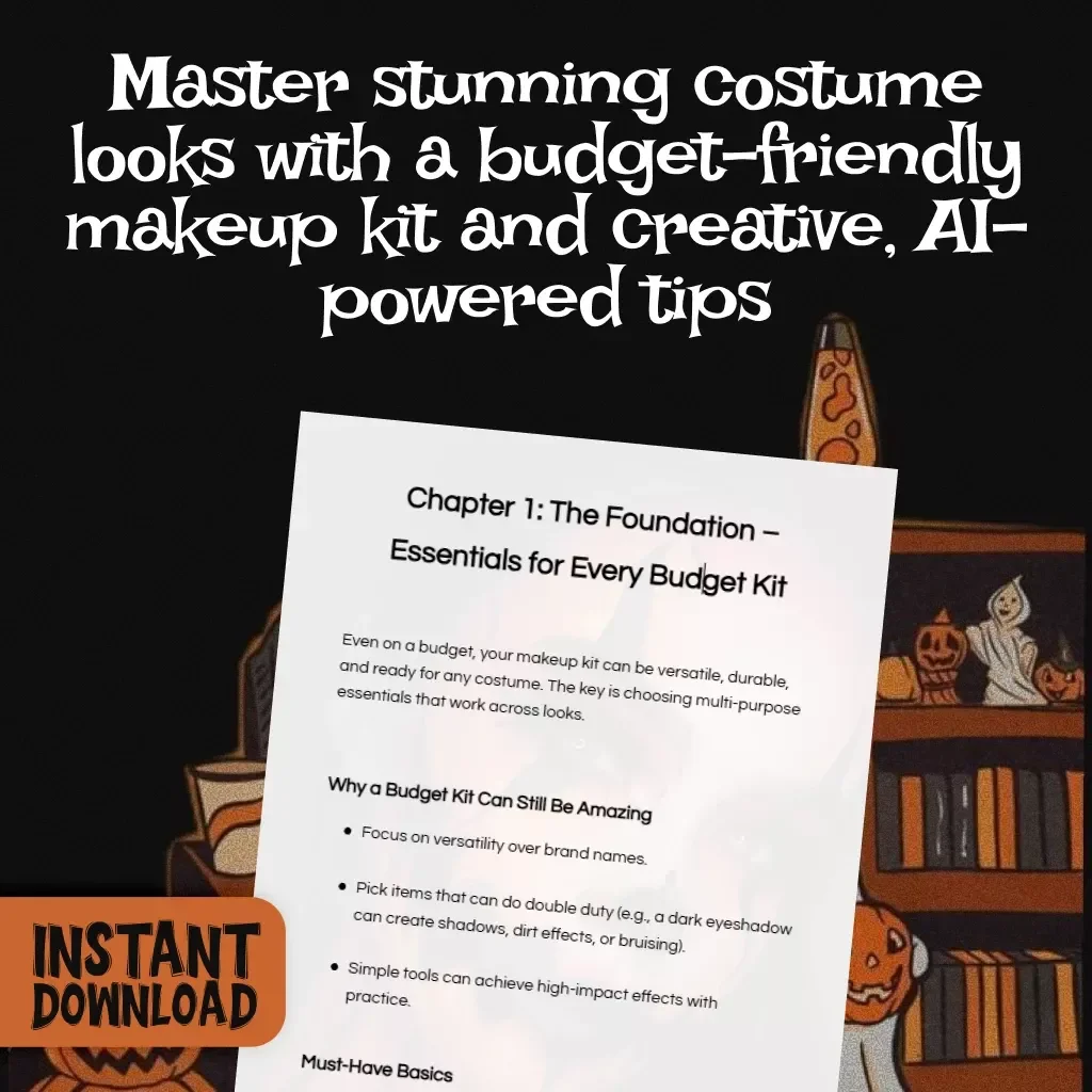 The Budget-Friendly Costume Makeup Kit Guide | DIY Costume Makeup eBook for Beginners, Creative Budget Makeup Hacks, AI Makeup Inspiration