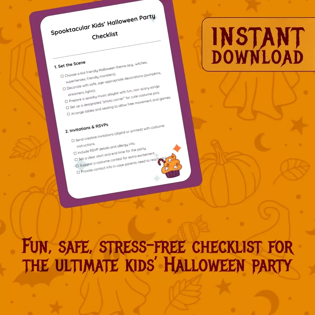 Spooktacular Kids’ Halloween Party Checklist | Digital Download | Fun Halloween Party Ideas for Kids | Printable Guide