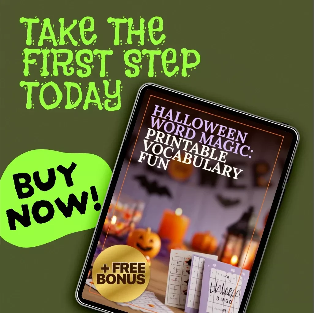 Halloween Word Magic: Printable Vocabulary Fun | Educational eBook Guide for Teachers, Parents & Homeschool | Creative Worksheets & AI Activity Ideas