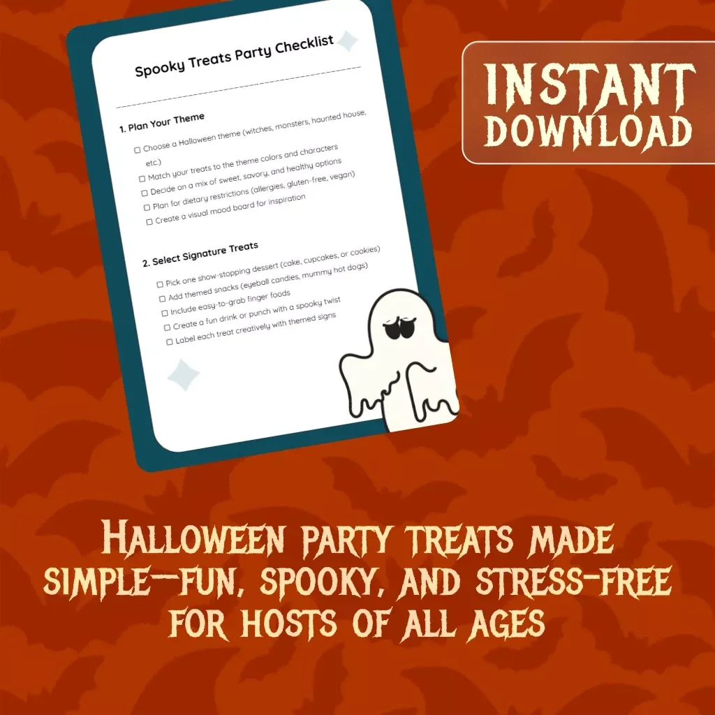 Spooky Treats Party Checklist | Halloween Treat Ideas for Party | Printable Digital Download