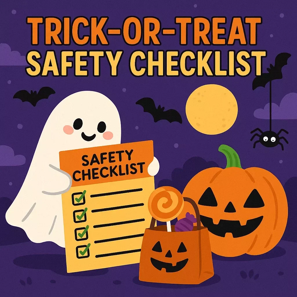 Trick-Or-Treat Safety Checklist | Printable Digital Download Halloween Guide for Kids & Parents | Halloween Night Safety eBook & Family Prep Resource