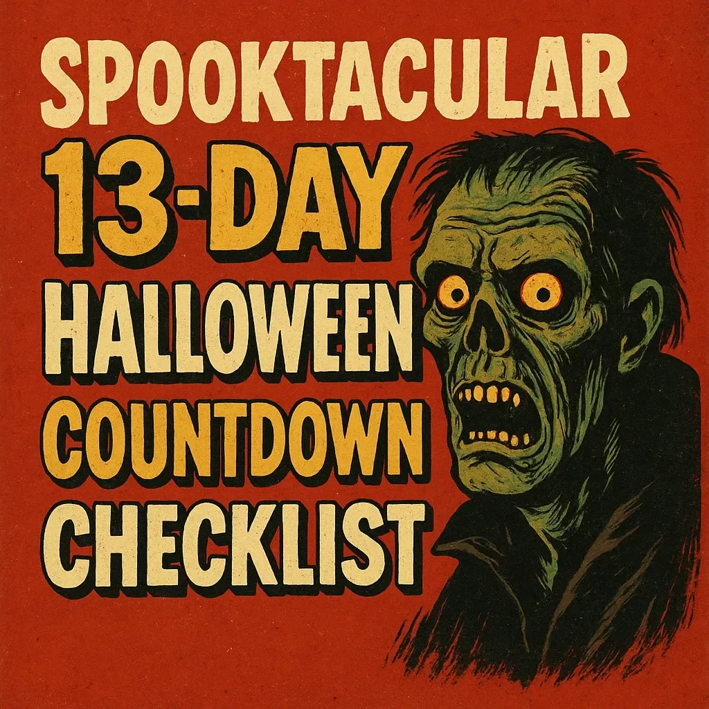 Spooktacular 13-Day Halloween Countdown Checklist | Printable Digital Download | How to Organize a 13-Day Halloween Countdown Sheet | Halloween eBook, Guide & Activity Planner