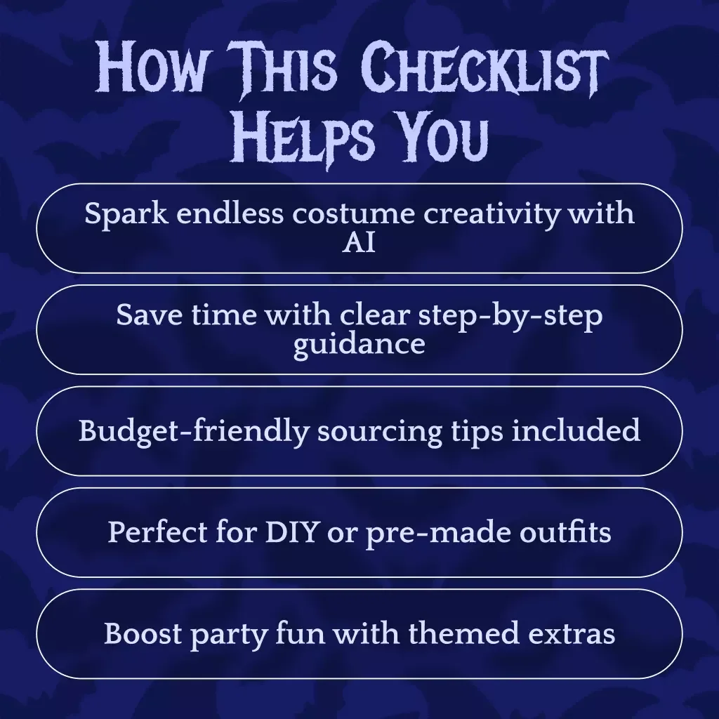 Spooktacular AI Costume Creation Checklist | Digital Download Halloween Guide | ai halloween costume generator: from prompt to outfit