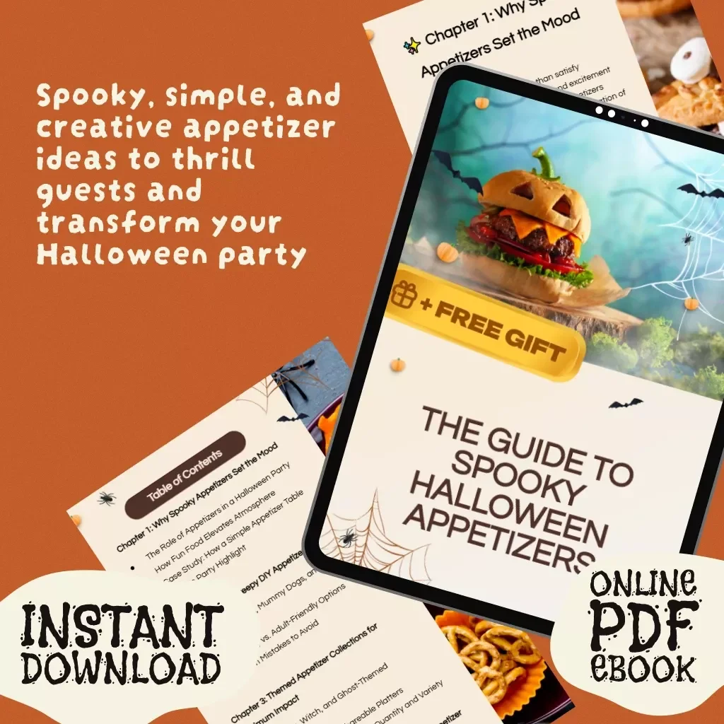 The Guide to Spooky Halloween Appetizers | Digital Download eBook for Creepy Party Recipes, DIY Food Ideas & Themed Checklists