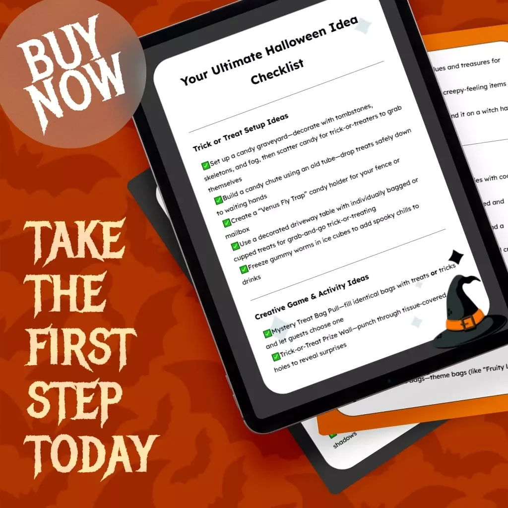 Your Ultimate Halloween Idea Checklist | Printable Digital Download | Spooky Party Planning Guide for Trick-or-Treat, Games, Snacks, and DIY Decorations