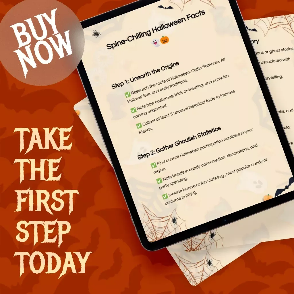 Spine-Chilling Halloween Facts | Spooky Halloween Facts Digital Checklist | Printable eBook Guide for History, Haunted Tales, and Fun Trivia