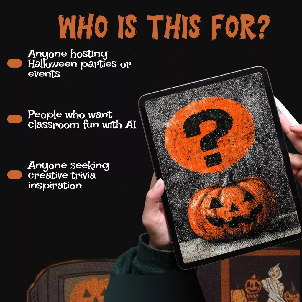 Haunted by Questions: Creating Spooky Trivia with AI Magic | AI-Assisted Halloween Trivia Question Generator Guide, Digital Download eBook, Halloween Party Ideas