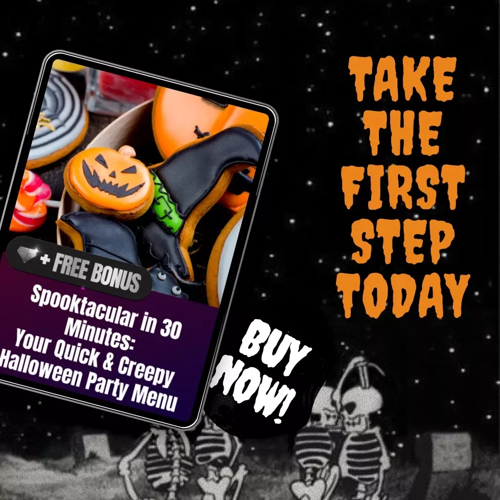 Spooktacular in 30 Minutes: Your Quick & Creepy Halloween Party Menu | Digital Download eBook | 30-Minute Party Menu Ideas for Snacks, Drinks & Treats