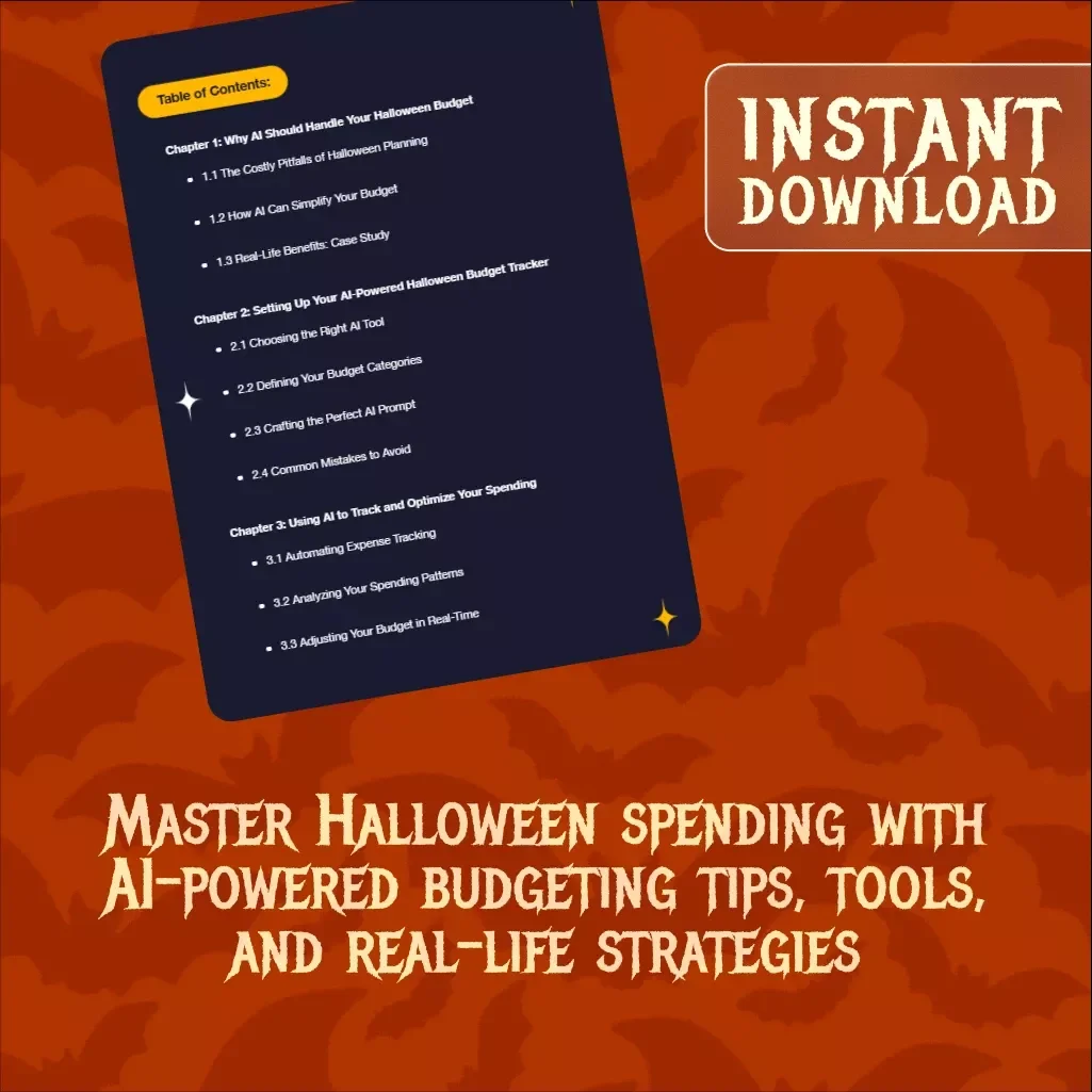 Spooktacular Savings: Let AI Build Your Halloween Budget Tracker | Digital Download Guide, eBook & Checklist for Smarter Spending