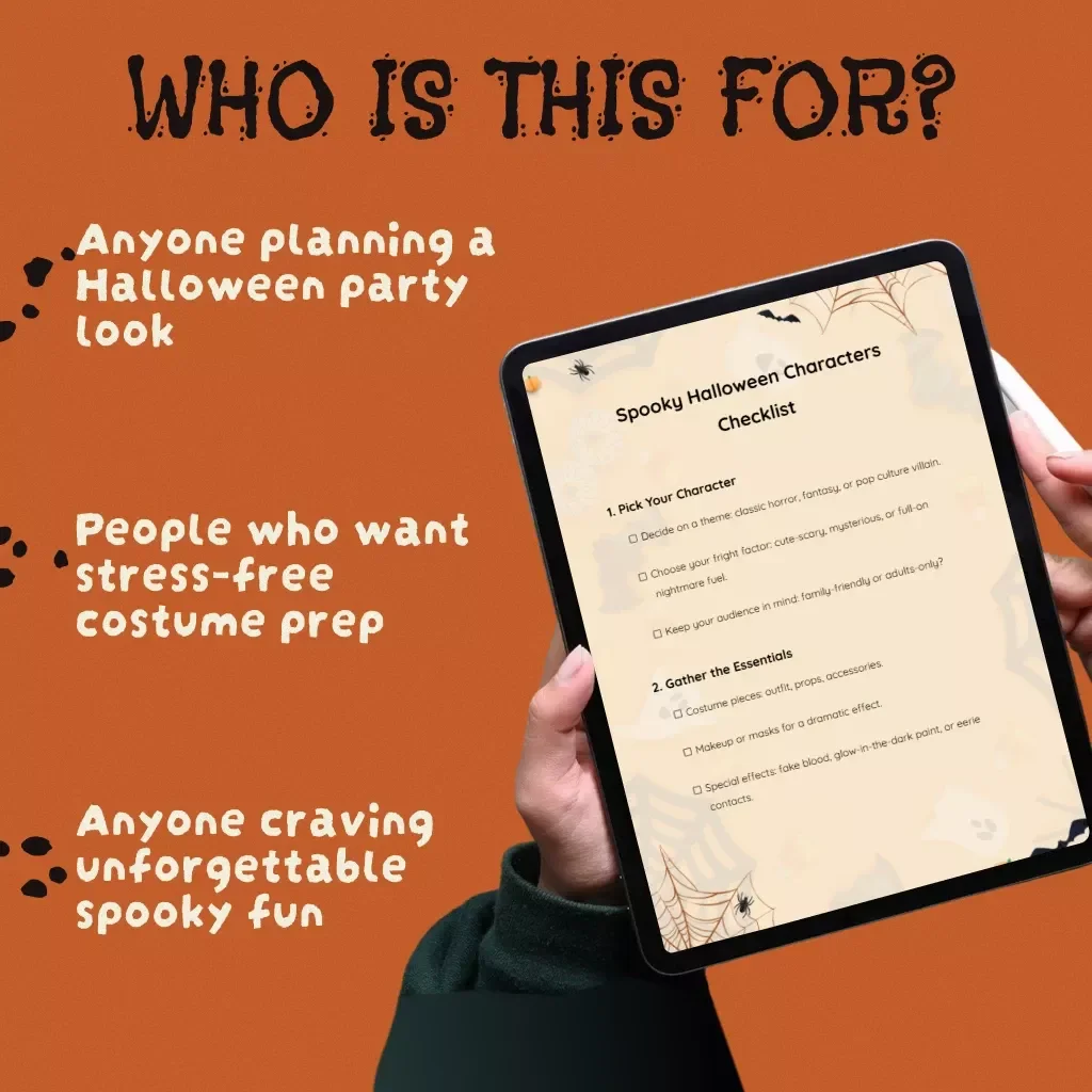 Spooky Halloween Characters Checklist | Digital Download | Costume Planning Guide for DIY Horror, Fantasy & Pop Culture Villains
