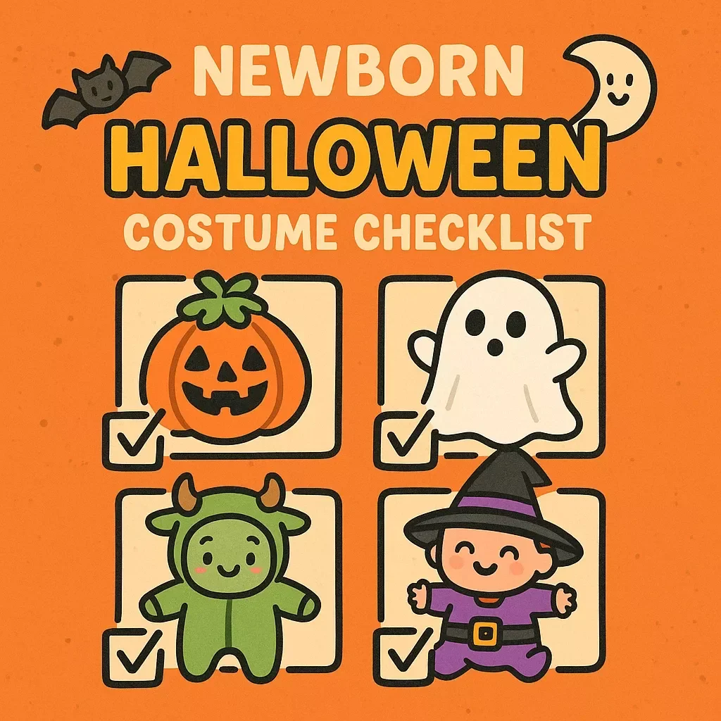 Newborn Halloween Costume Checklist | Digital Download Guide for Baby’s First Halloween | Printable eBook for Parents Planning Cute, Funny, or Spooky Newborn Halloween Costume Ideas
