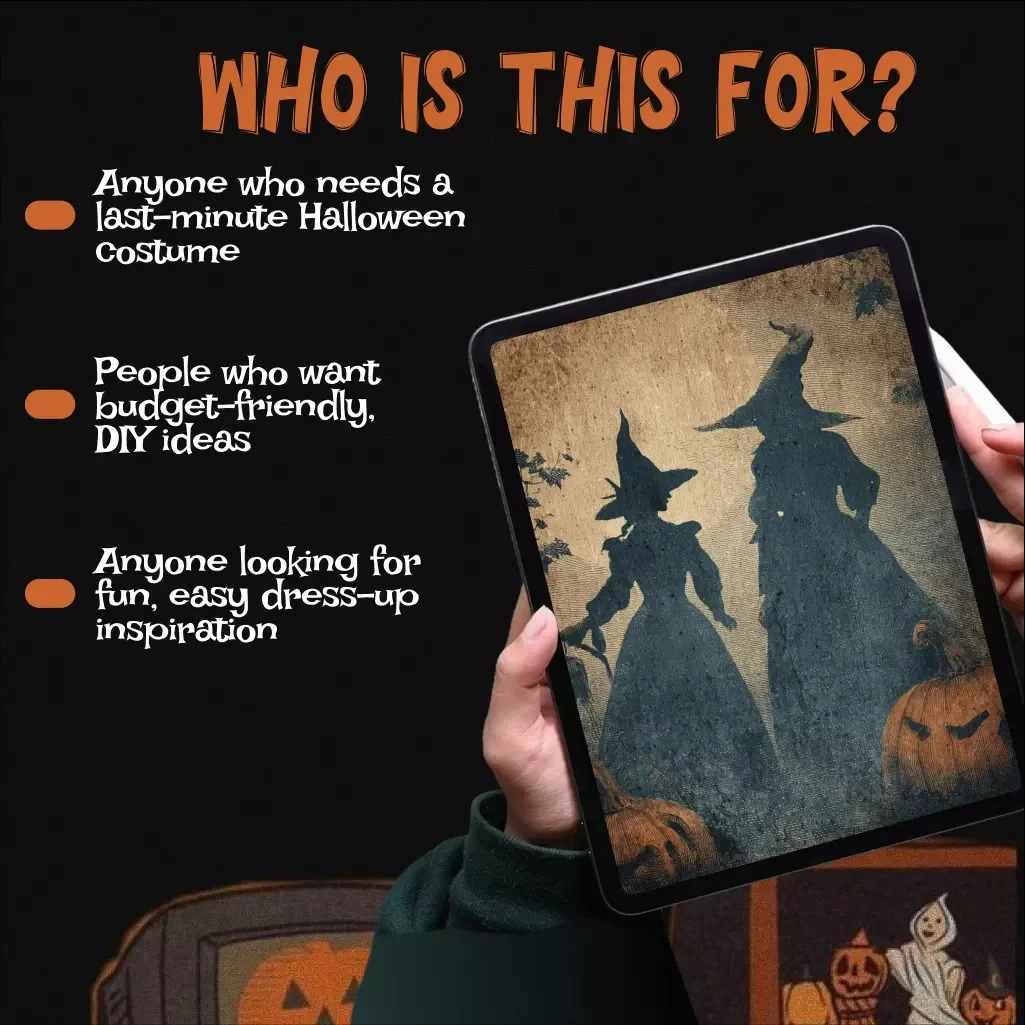 Last-Minute Halloween Costume Ideas Checklist | Instant Digital Download | DIY Easy Costumes Guide for Adults, Teens, and Kids | Quick, Creative & Fun Halloween eBook