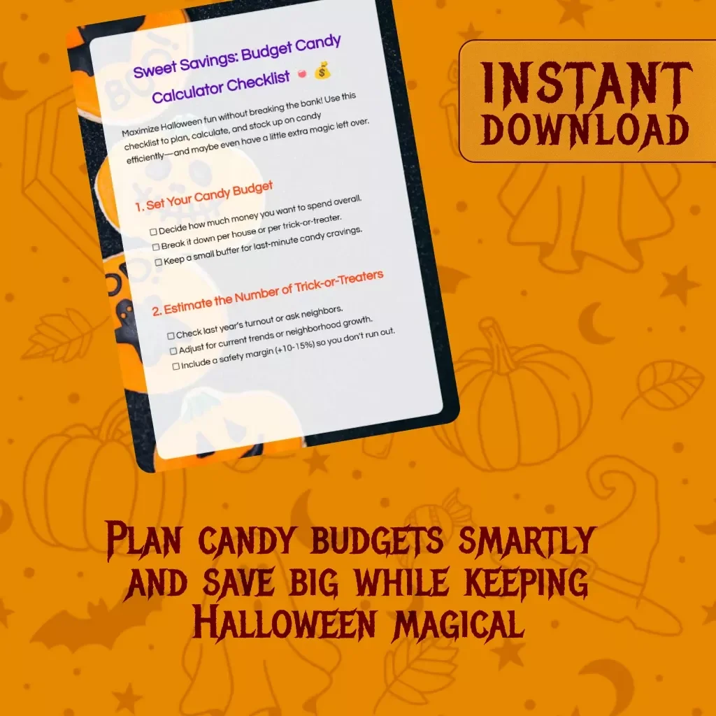 Sweet Savings: Budget Candy Calculator Checklist | Halloween Candy Budgeting Guide | Digital Download eBook for Trick-or-Treat Planning